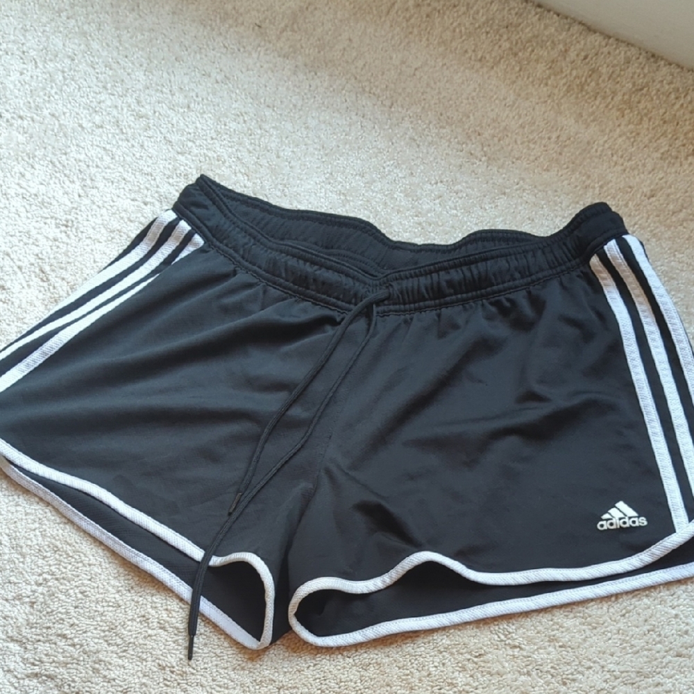 Adidas Women's Black Athletic Shorts with White Trim